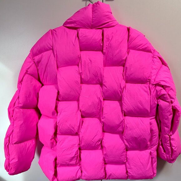 Azalea Wang Lykke Puffer Jacket NWT – Hot Pink Oversized Quilted Bubble Coat (Si - Picture 2 of 13